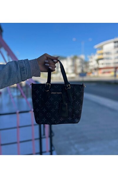 AURA Siyah desenli kol çantası