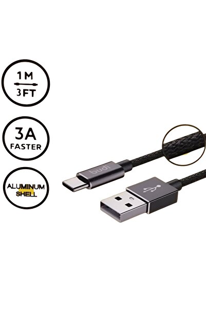 Budi Durable nylon braided charging and data sync cable, 3A fast charging, US...