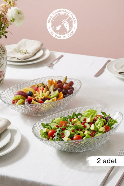 Glamis Selen Concept İnci Model Handmade Glass Gondola Salad Bowl Fruit Bowl ...