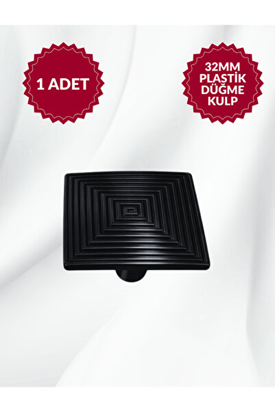 MKLAKS Plastik Kare Düğme 32MM Çapında Siyah Mobilya Çekmece Düğme – Dayanıkl...