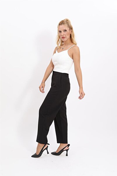 ÖNDER ÖZSOY Sports Women's Trousers with Elastic Back and Pockets - Black