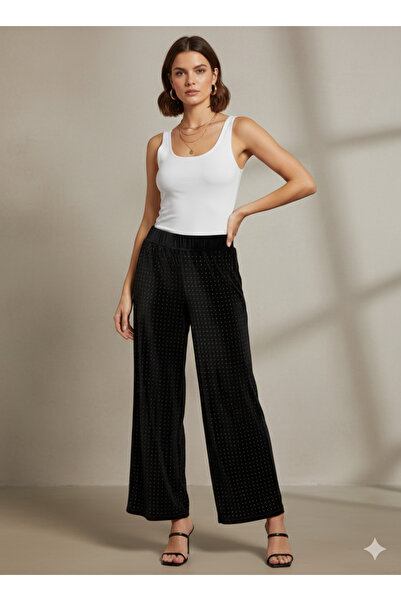 AKŞEN GİYİM Pantaloni din lycra de mărime mare, cu talie elastică, talie înal...