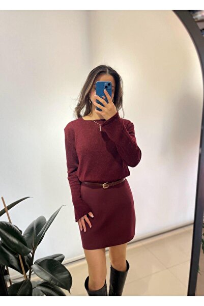 BORDO PREMİUM MİNİ ETEK