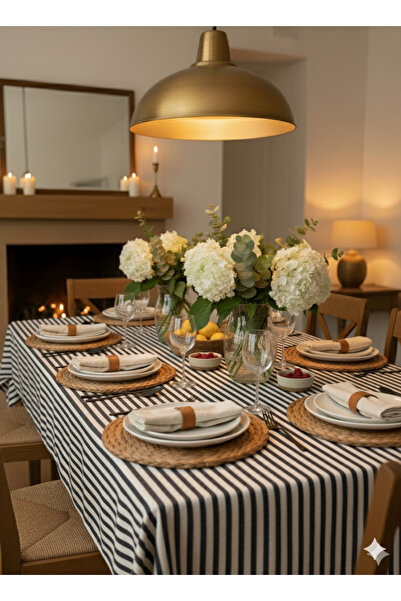 Heriya Black Linen Tablecloth 150X220 cm