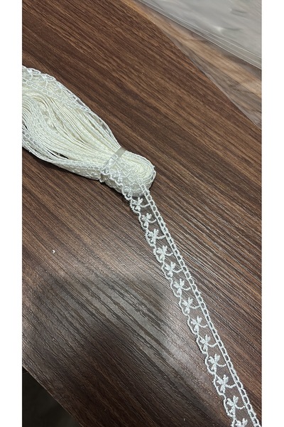 Butik Küçük ince çıtır desen tül Güpür dantel 9 metre imza