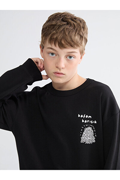 LC Waikiki Φούτερ για αγόρια με λαιμόκοψη με τύπωμα