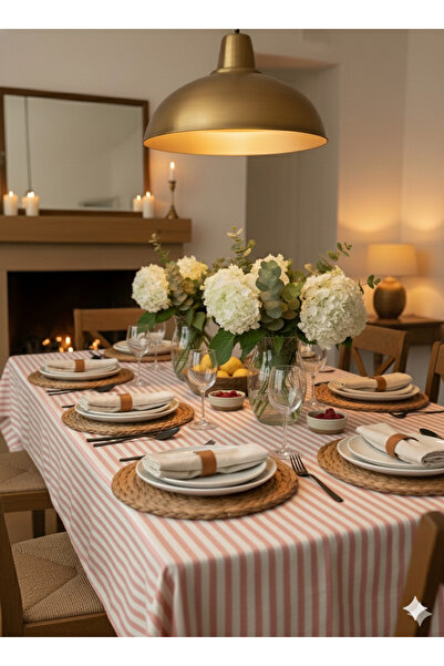 Heriya Pink Linen Tablecloth 150X220 cm