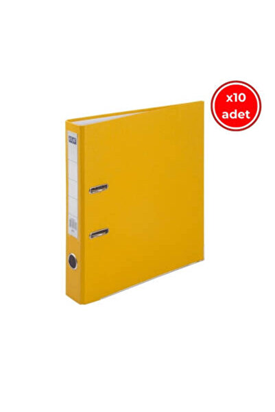 KRAF Офісний папку, 10 штук, вузький, розмір А4, 2 кільця, жовтий