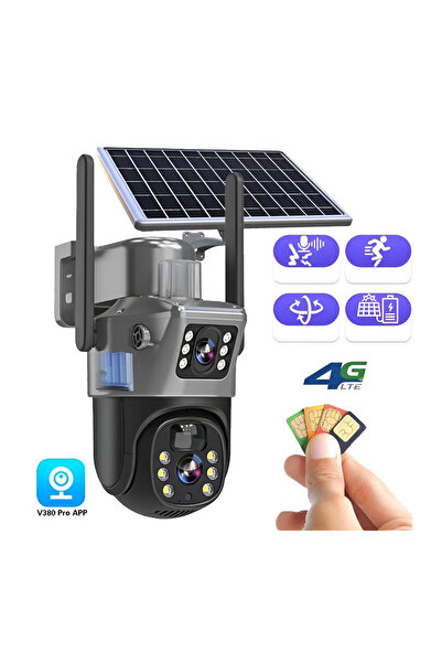esimplu Dual Surveillance Camera With Solar Panel, 4MP, 15600 mAh, Wi-Fi / 4G...