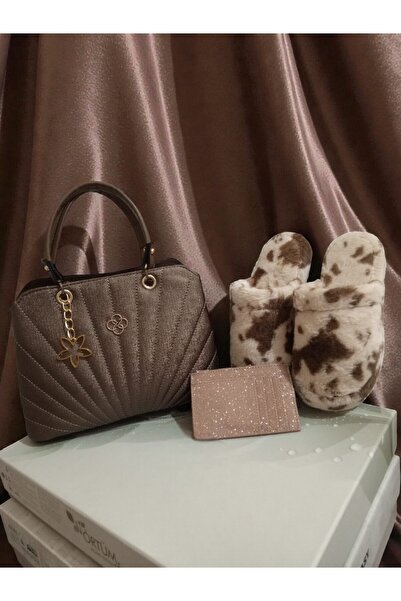 SETORİA Çeyiz Gelin Terliği, Çanta ve Cüzdan 3'Lü Set