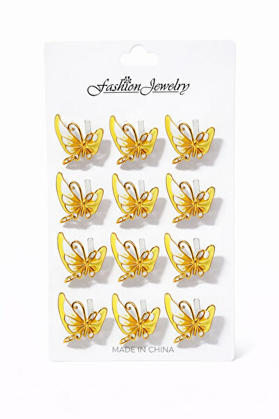 OEM Set of 12 golden butterfly brooches, symbol of transformation and freedom...