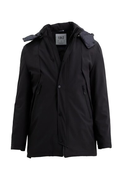 Uki SİYAH Kapişonlu Kışlık Mont