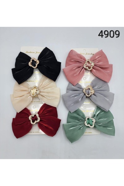 HADEEL GIJAMAI A set of 6 elegant hair clips in six different colors, shaped ...