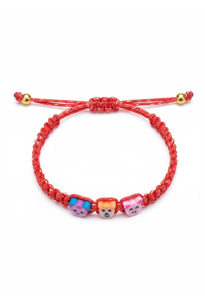 OEM Set of 10 children's martisor bracelets with thick braided cord and anima...