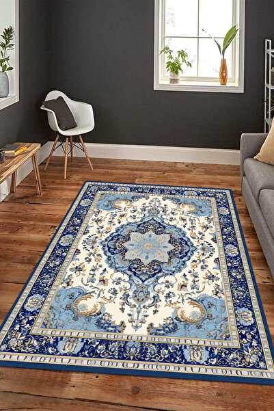 ferahome Dijital Baskı İran Desenli Vintage Şık Kaymaz Dot Taban Yıkanabilir ...