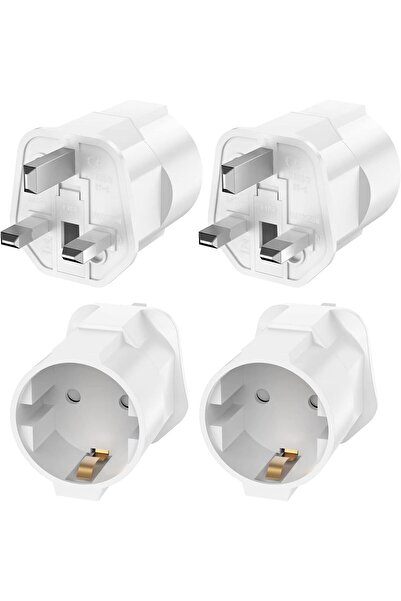 ENAR European to British Plug Adapters by Exspring, 4 Pack