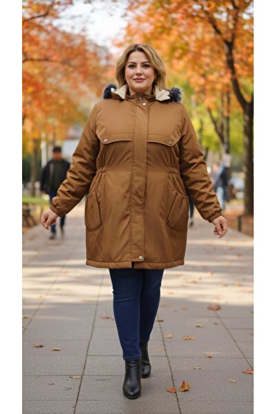 güncüoğlu Oversized with Inner Fur Length 85cm Ka Hooded Ont