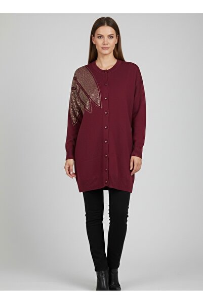 GÜL BUTİK Taş Detaylı Triko Hırka