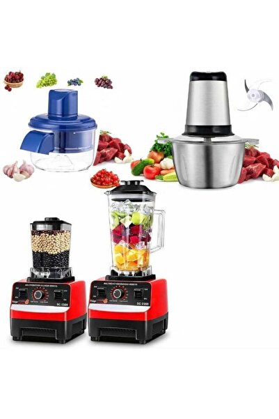 Generic مجموعة تتضمن مقشرة خضار سعة 3 لترات، ومفرمة لحوم وبقوليات، وخلاط سعة ...