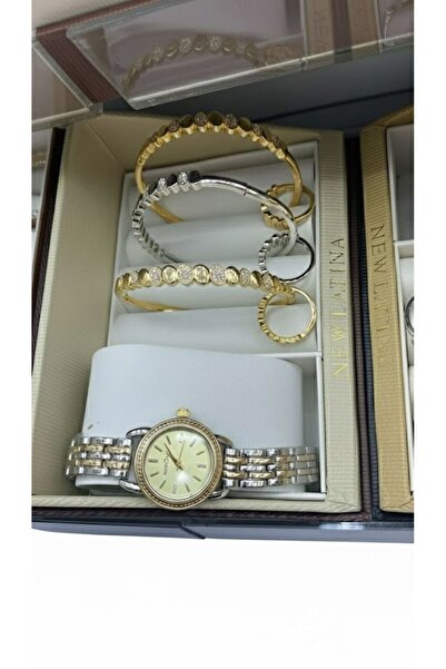 Boutique Women's Accessory Set: Luxury Wristwatch with a Selection of Bracele...