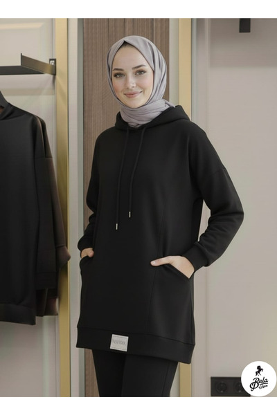 Bala Giyim Дамска туника с качулка и джобове