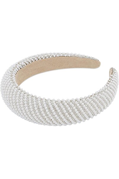 HADEEL GIJAMAI طوق رأس من اللؤلؤ الأبيض من يوسيون للنساء