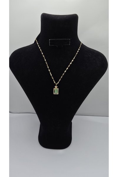 ahsenaksesuar2025 Stainless Steel Gold Color Big Baguette Model Green Zircon ...