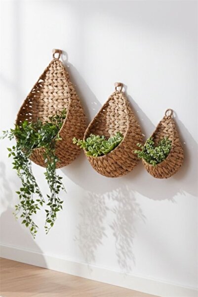 Bayev Favorite 9098 Wicker Weave 3-Piece Decorative Hanging Flower Pot Basket...