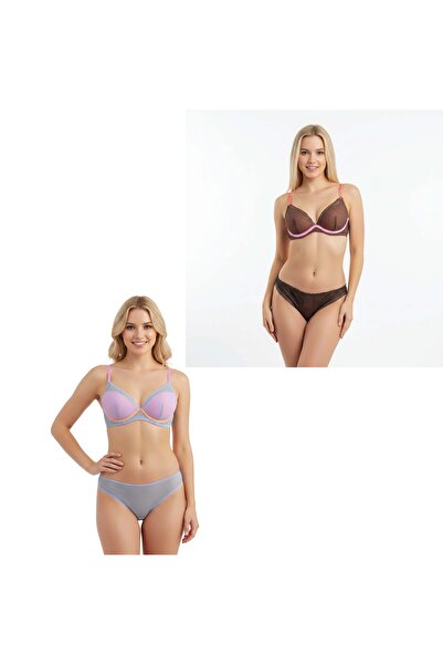 BONBON Kadın Dantelli Tüllü 2 Takım 2 li Set BB2146