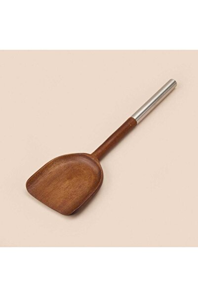 Home Steel Handle Serving Utensils - Acacia Serving Spatula Serving Set 31 cm