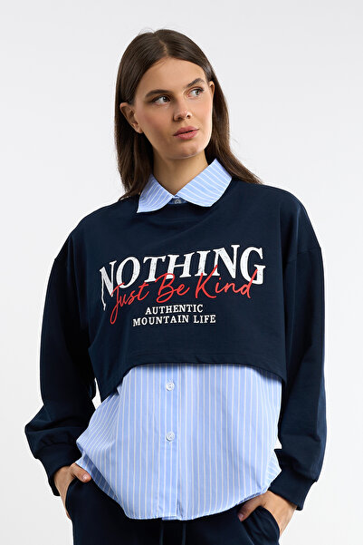 HANIQA cu imprimeu Crop Sweat |   Cămașa nu este inclusă |   ü25270 |   36-50