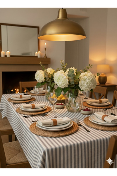 Heriya Gray Linen Tablecloth 150X220 cm