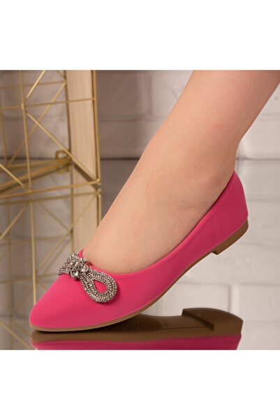 Sofia Store Balerini din piele ecologica cu funda decorativa Suzana