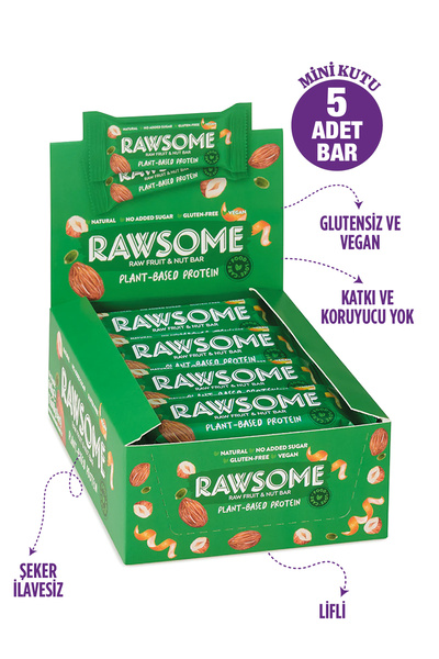 Rawsome Vegan Protein Bar Glutensiz 40g X 5 Adet
