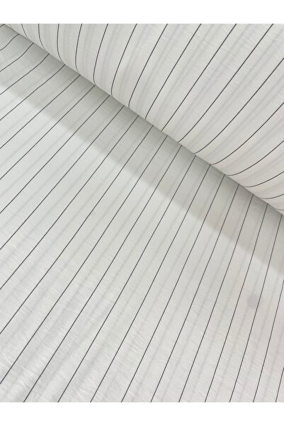 Yavuzoğulları Çizgili beyaz taban vual viskon kumaş 150x100