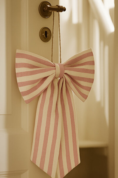 Mirilliahome Ornament pentru ușă cu dungi de in |   Ornament decorativ pentru...