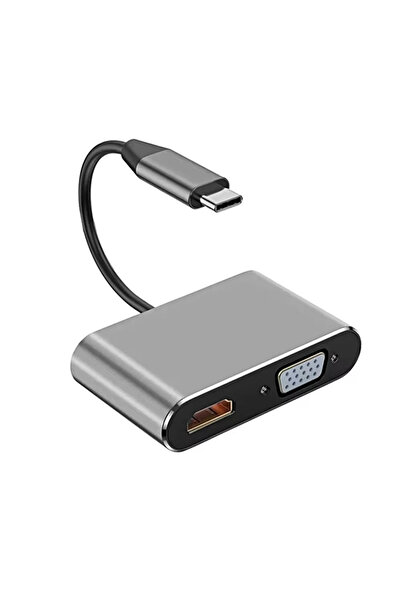 Choice محول 4 في 1 من النوع C إلى HDTV VGA USB 3.0 محول متعدد المنافذ AV الرق...