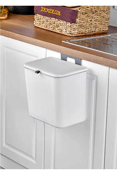TOPTANFONİ Fonksiyonel Kapaklı Banyo ve Mutfak Tezgah Üstü Çöp Kovası 15 LT. ...