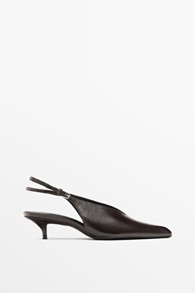Massimo Dutti Topuklu deri arkası açık ayakkabı