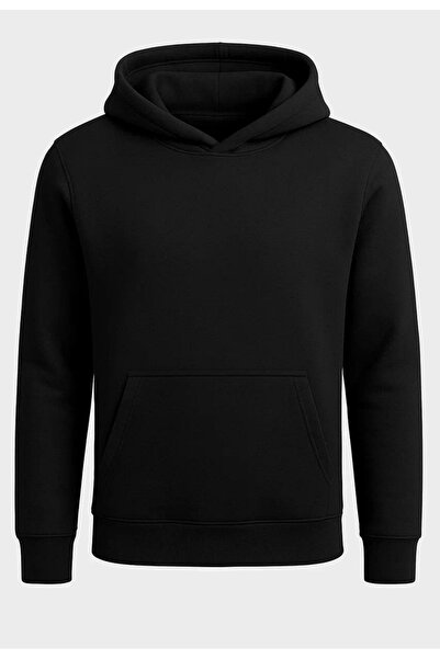 metsawear Unisex Black 3 Thread Ş Fleece-Lined Sweatshirt – Soft Texture, Kee...