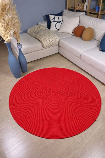MaVaux KOPYA - Oval Jüt Yuvarlak Hasır Görünümlü Klasik Halı Kilim