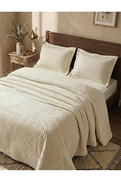 ALTINPAMUK Suede Double Bedspread 260X240 Cream