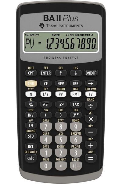 TEXAS-INSTRUMENTS آلة حاسبة مالية من تكساس إنسترومنتس طراز BA II Plus، لون أس...