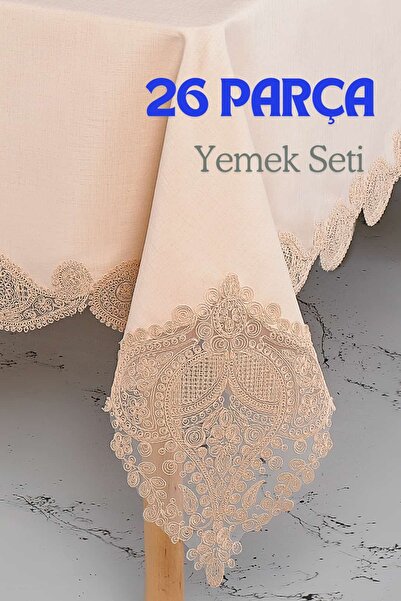 Dantelux Lusi 26 Parça 12 Kişilik Keten Yemek Seti