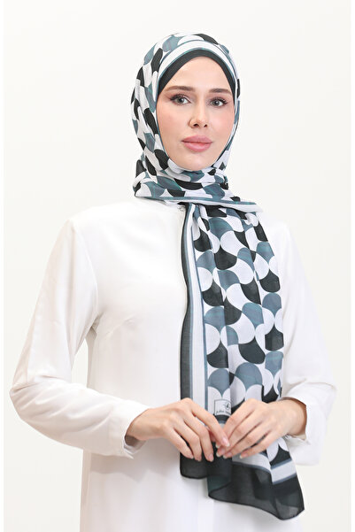 sefamerve Patterned Soft Shawl 70266-13 Black Gray