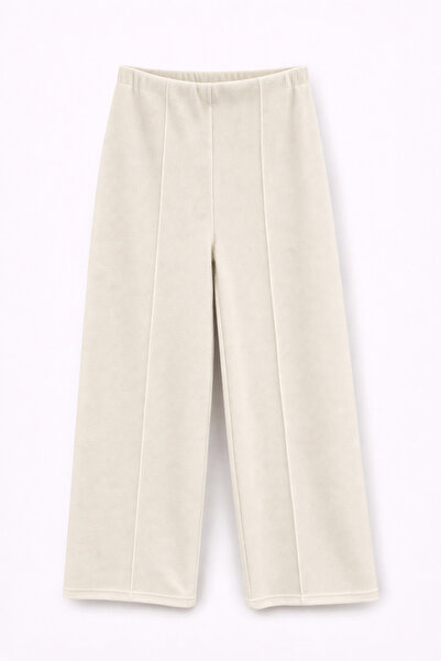 Mixray 4760 Women's Wide Leg Draped Elastic Waist Thessaloniki Pants Stone