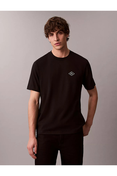 Calvin Klein Erkek Kısa Kol Bisiklet Yaka CK Yazı Detay Reqular Fit Siyah T-S...