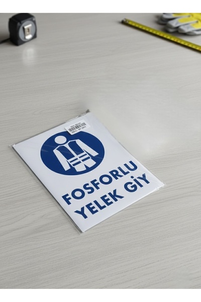 Gündoğdu Warning Sign with the Text: “Wear Reflective Vest” Pvc 25X35 cm