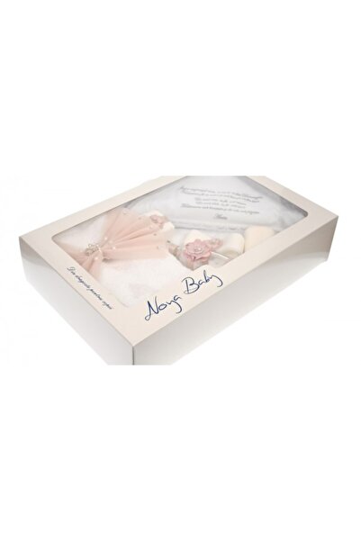 Made in Romania Set de botez cu fundă pentru fete, set complet pentru biserică