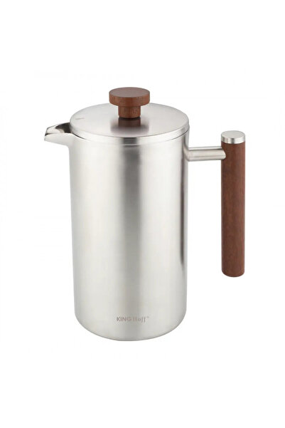 Kinghoff French press for coffee/tea KH 1995, 1 l, Stainless steel, Double wa...